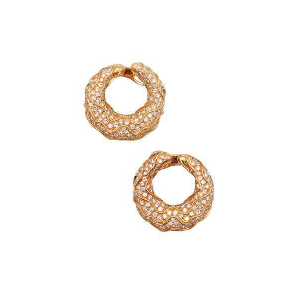 MARINA B. France Ondas Clips Hoop Earrings In 18Kt Gold With 9.84 Ctw In Diamonds