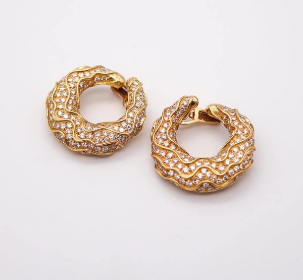 MARINA B. France Ondas Clips Hoop Earrings In 18Kt Gold With 9.84 Ctw In Diamonds