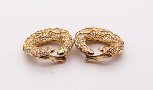 MARINA B. France Ondas Clips Hoop Earrings In 18Kt Gold With 9.84 Ctw In Diamonds