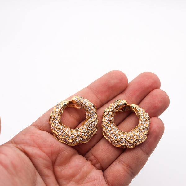 MARINA B. France Ondas Clips Hoop Earrings In 18Kt Gold With 9.84 Ctw In Diamonds