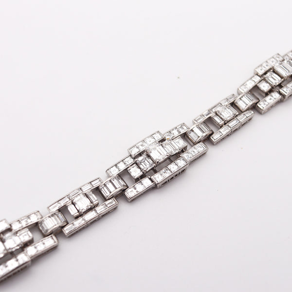 OSCAR HEYMAN & CO. Deco Bracelet In Platinum With 30.64 Ctw In VS Diamonds