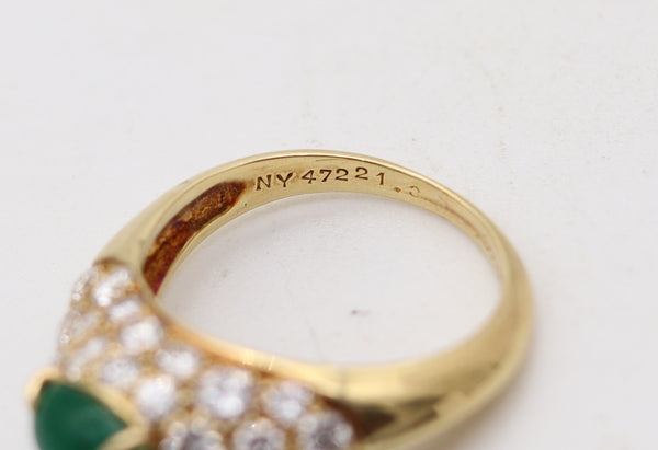 VAN CLEEF & ARPELS Cocktail Ring In 18Kt Yellow Gold 3.52 Cwt Emerald & Diamonds