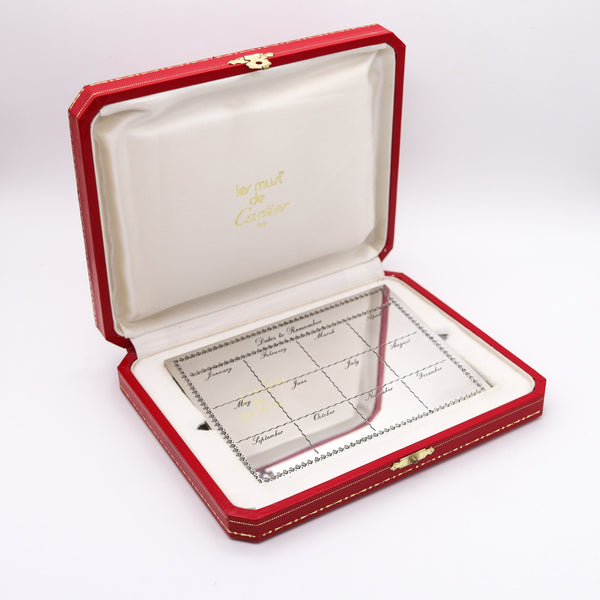 CARTIER Paris 1970 Desk Calendar For Important Dates In .925 Sterling Silver In Box