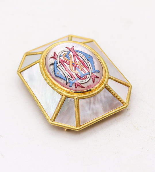 PATRICIA FRUTTAURO Victorian Renaissance 18Kt Gold Convertible Pendant-Brooch
