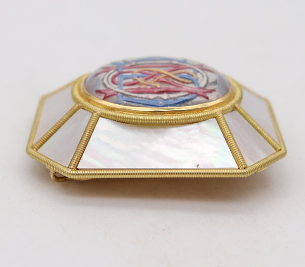 PATRICIA FRUTTAURO Victorian Renaissance 18Kt Gold Convertible Pendant-Brooch