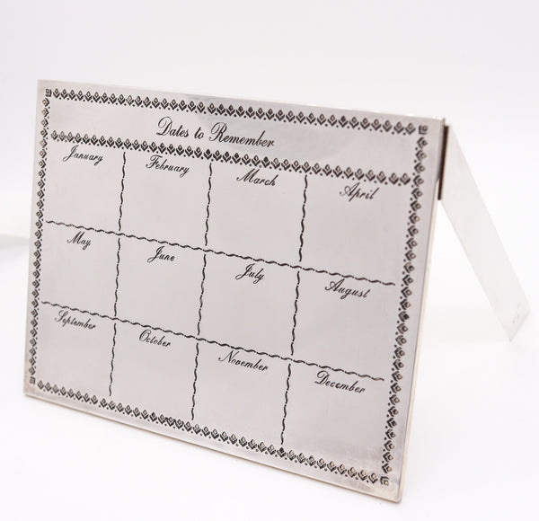 CARTIER Paris 1970 Desk Calendar For Important Dates In .925 Sterling Silver In Box