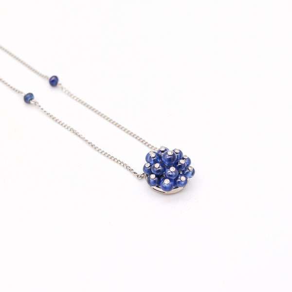 CARTIER Art-Deco 1938 Certified Necklace In Platinum With Diamonds & Sapphires