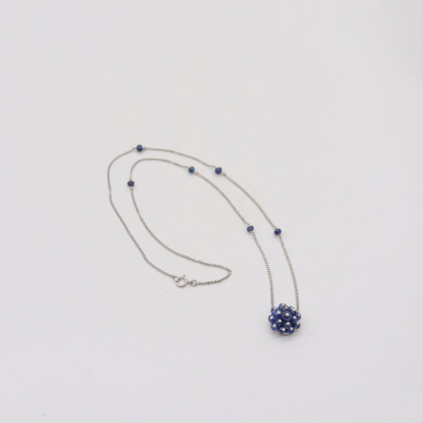 CARTIER Art-Deco 1938 Certified Necklace In Platinum With Diamonds & Sapphires