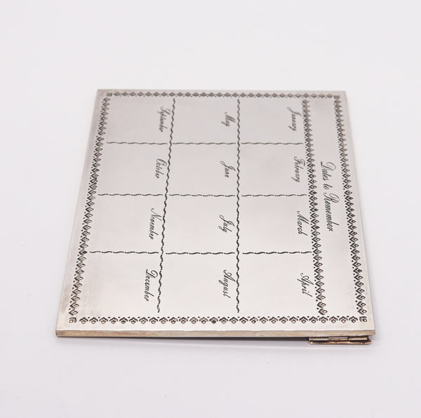 CARTIER Paris 1970 Desk Calendar For Important Dates In .925 Sterling Silver In Box