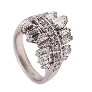 -H. Stern Cluster Cocktail Ring In 18Kt White Gold With 2.85 Ctw In Diamonds