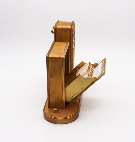 GERMANY 1930 Art Deco Gas Station Pump Cigarette Dispenser, Striker & Calendar