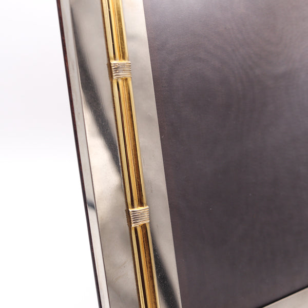 GUCCI Milano 1970 Table-Desk Picture Frame In Polished Chrome and Gilt Bronze