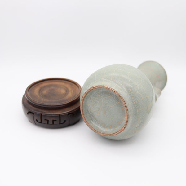 CHINA Song Dynasty 960-1279 AD Celadon Glazed Vase With Cylinder Handles