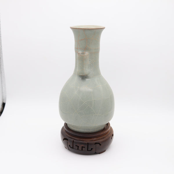 CHINA Song Dynasty 960-1279 AD Celadon Glazed Vase With Cylinder Handles