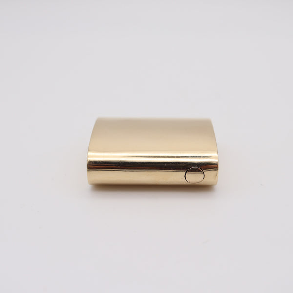 CARTIER 1950 Modernist Semi Automatic Petrol Lighter In Polished 14Kt Yellow Gold
