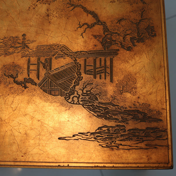 DREXEL 1970-80 Chinoiserie Side Table In Carved Wood with Aged Gilding
