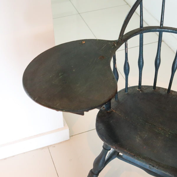 WINDSOR CHAIR 1800's Sack-Back American Early 19th Century In Wood With Trays