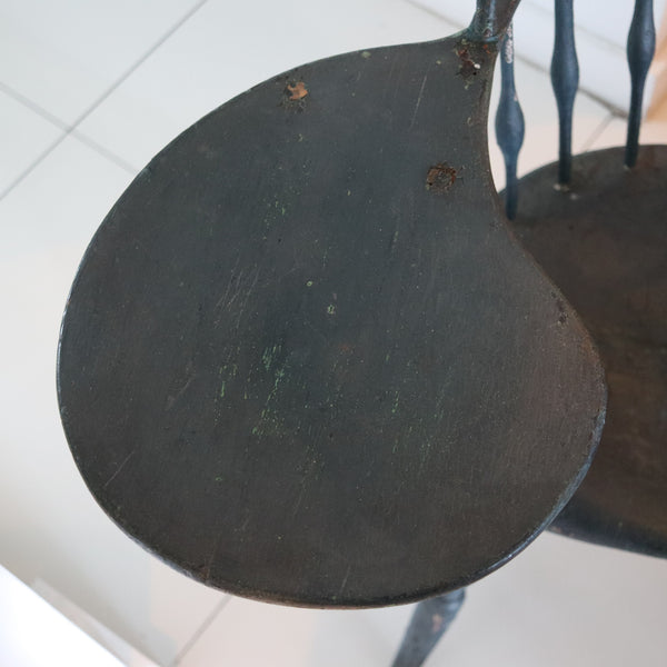 WINDSOR CHAIR 1800's Sack-Back American Early 19th Century In Wood With Trays
