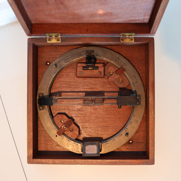 AZIMUTH Circle E.S. Ritchie & Sons US Navy Maritime Compass Bronze & Wood Box