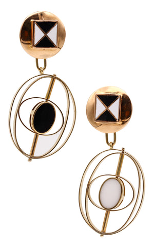 -Giorgio Facchini Sculptural Kinetic Convertible earrings In 18Kt Yellow Gold