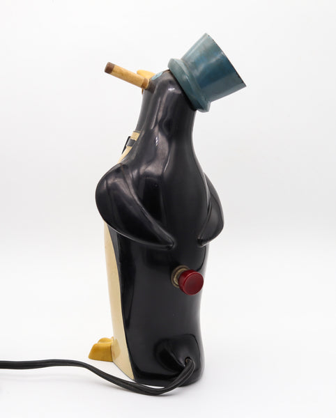 WILLIE KOOL 1938 The Penguin Figural  Bar And Table-Desk Electric Lighter