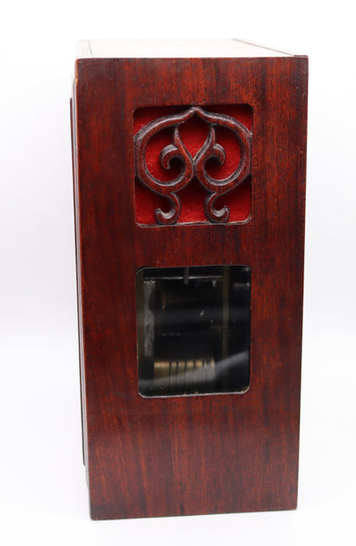 QING DYNASTY 1790 Export Table Clock In Gilt Bronze, Wood & Inlaid Nacre