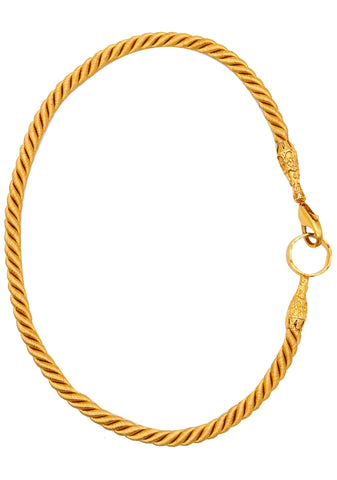 ETRUSCAN REVIVAL Italian Contemporary Necklace In Twisted Golden Silk And 14Kt Yellow Gold