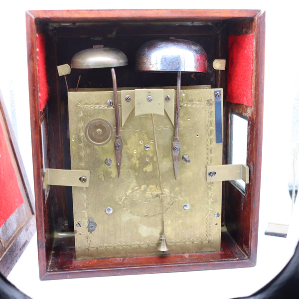 QING DYNASTY 1790 Export Table Clock In Gilt Bronze, Wood & Inlaid Nacre