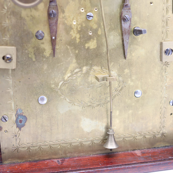 QING DYNASTY 1790 Export Table Clock In Gilt Bronze, Wood & Inlaid Nacre