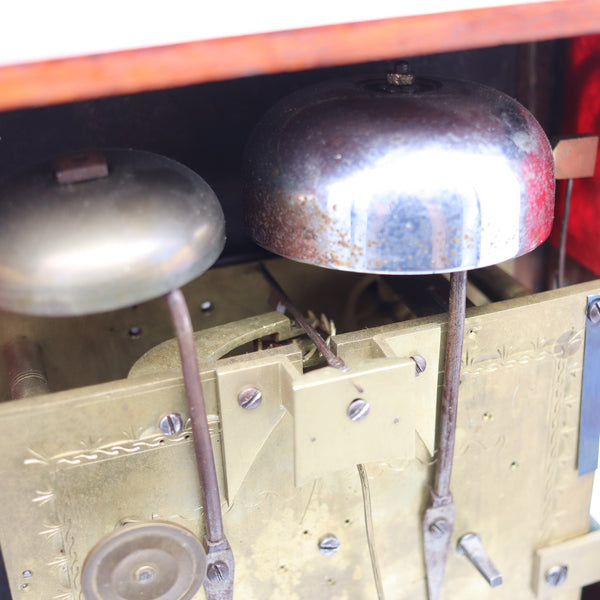 QING DYNASTY 1790 Export Table Clock In Gilt Bronze, Wood & Inlaid Nacre