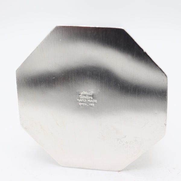 CARTIER 1965 Geometric Bauhaus Octagonal Vase In Solid .925 Sterling Silver