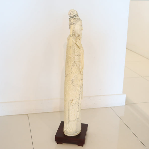 QING DYNASTY 1875 Antique Carved Sculptural Figure of Sage Confucius