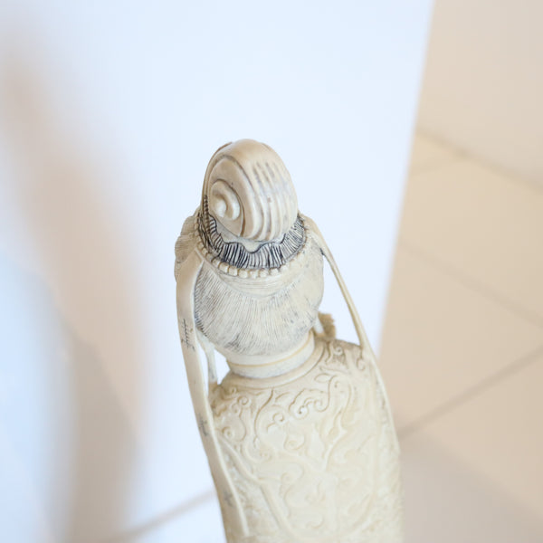 QING DYNASTY 1875 Antique Carved Sculptural Figure of Sage Confucius