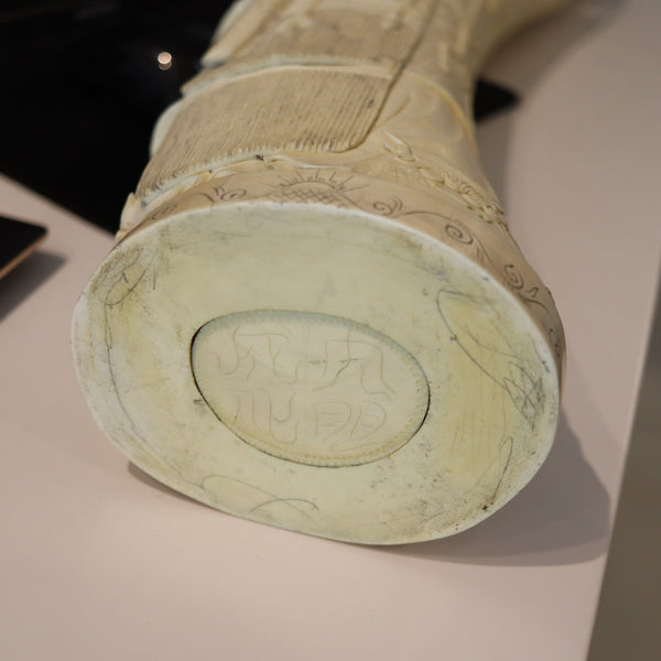 QING DYNASTY 1875 Antique Carved Sculptural Figure of Sage Confucius