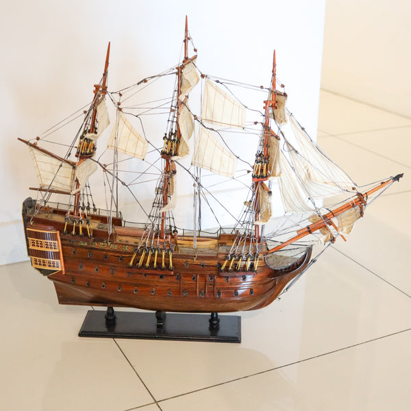 GALLEON SHIP 1960 Vintage Oversized Scale-Model Of Historical ship In Wood