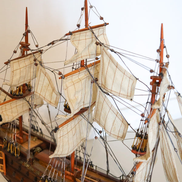 GALLEON SHIP 1960 Vintage Oversized Scale-Model Of Historical ship In Wood