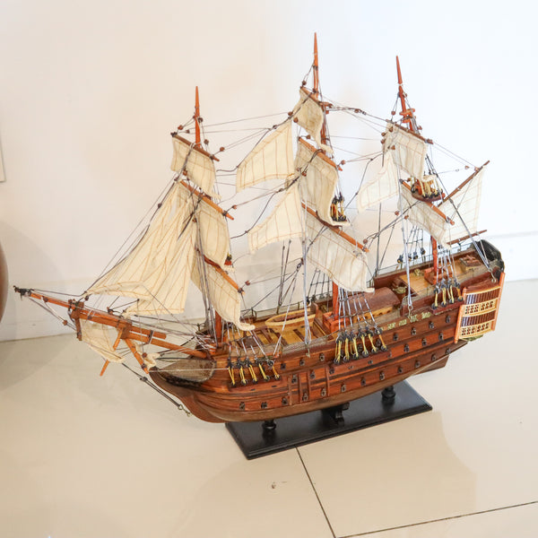 GALLEON SHIP 1960 Vintage Oversized Scale-Model Of Historical ship In Wood