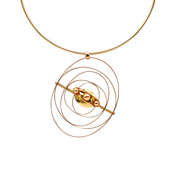 -Giorgio Facchini Sculptural Kinetic Orbital Necklace In 18Kt Yellow Gold