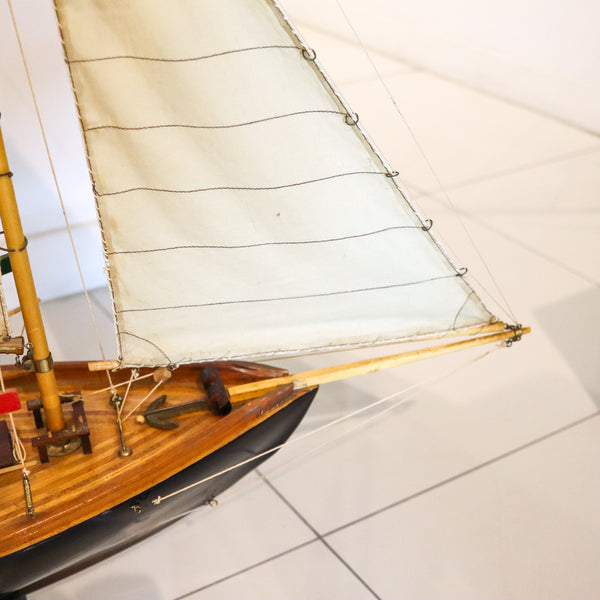 SAILING YATCH Magnificent Scale Model Ship In Fine Wood Oversized With Stand