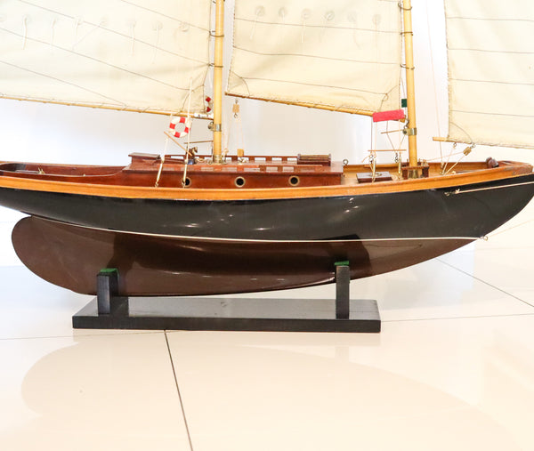 SAILING YATCH Magnificent Scale Model Ship In Fine Wood Oversized With Stand