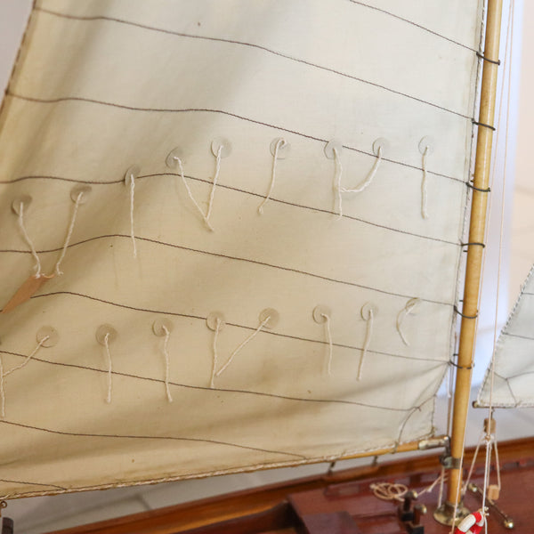 SAILING YATCH Magnificent Scale Model Ship In Fine Wood Oversized With Stand