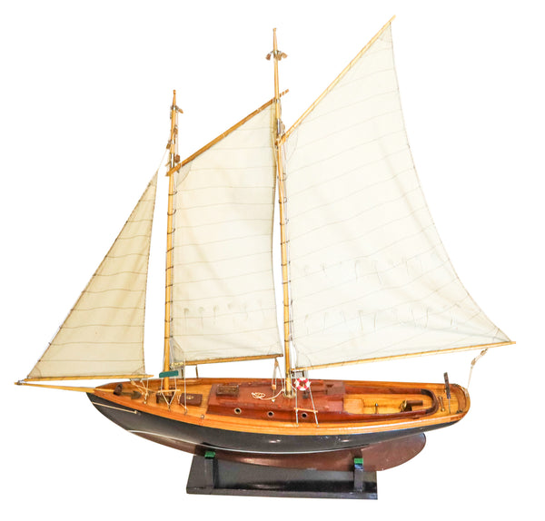SAILING YATCH Magnificent Scale Model Ship In Fine Wood Oversized With Stand