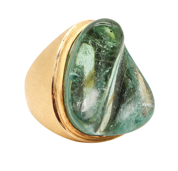 BURLE MARX 1960 Forma Livre Green Tourmalines Ring In 18Kt Yellow Gold