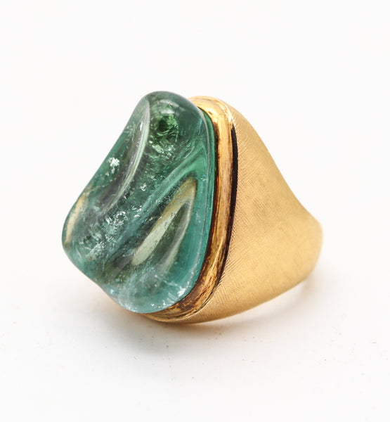 BURLE MARX 1960 Forma Livre Green Tourmalines Ring In 18Kt Yellow Gold