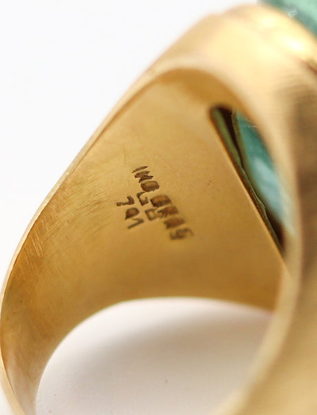 BURLE MARX 1960 Forma Livre Green Tourmalines Ring In 18Kt Yellow Gold