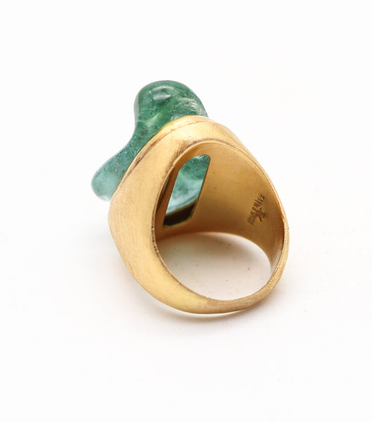 BURLE MARX 1960 Forma Livre Green Tourmalines Ring In 18Kt Yellow Gold