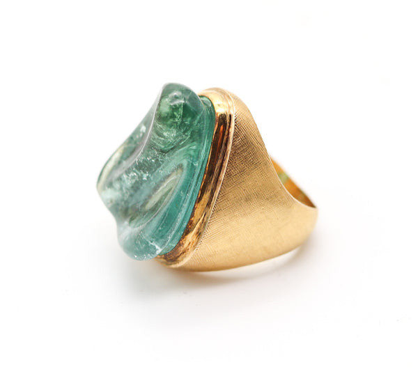BURLE MARX 1960 Forma Livre Green Tourmalines Ring In 18Kt Yellow Gold