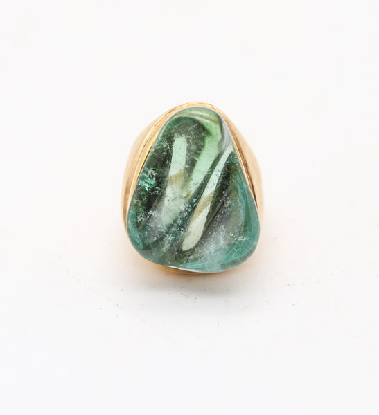 BURLE MARX 1960 Forma Livre Green Tourmalines Ring In 18Kt Yellow Gold