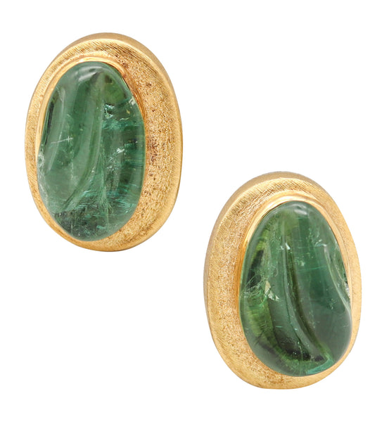 BURLE MARX 1960 Forma Livre Green Tourmalines Clips-On Earrings In 18Kt Gold