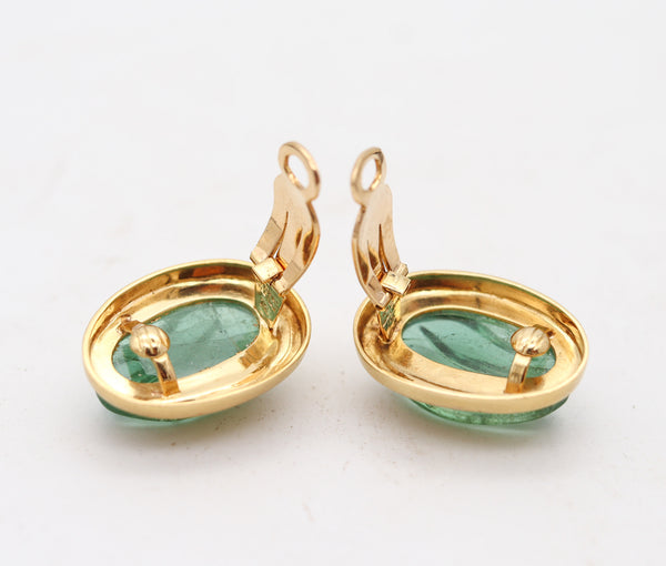 BURLE MARX 1960 Forma Livre Green Tourmalines Clips-On Earrings In 18Kt Gold